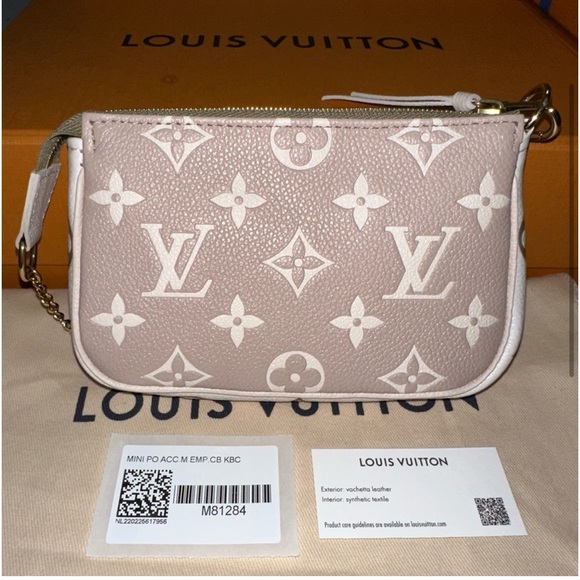 Louis Vuitton Mini Pochette Accessoires Empreinte Kaki Beige Creme - Picture 3 of 6